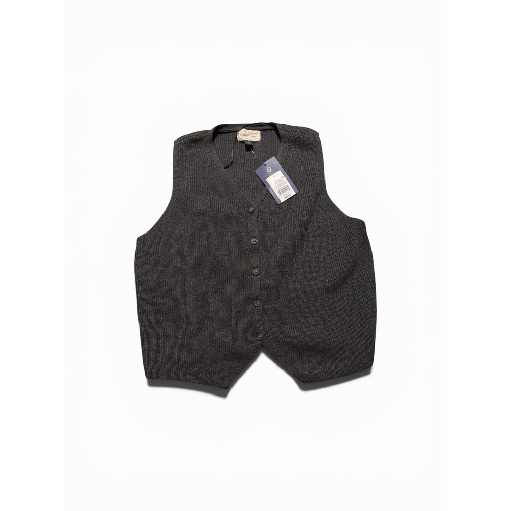 Universal Thread Childs Grey V-Neck Full Button Knit Sweater Vest XL